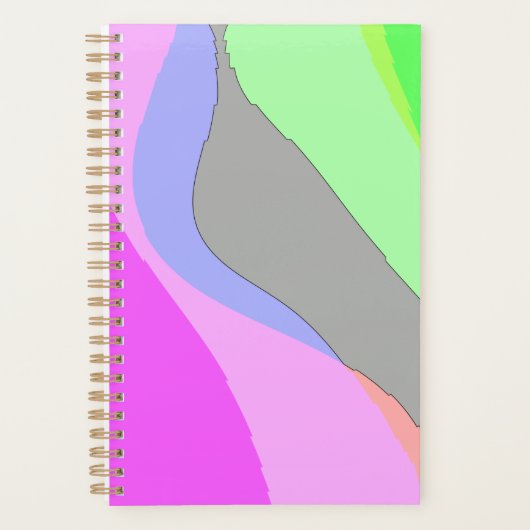 Abstract 703 - Retro Groovy Roze En Groen Planner (Voorkant)