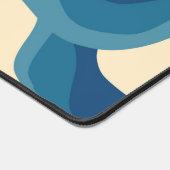 Abstract 70s Retro Sinaasappel Blauw Wavy Stripe P Bureaumat (Hoek)