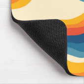 Abstract 70s Retro Sinaasappel Blauw Wavy Stripe P Muismat (Hoek)