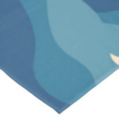 Abstract 70s Retro Sinaasappel Blauw Wavy Stripe P Tafelkleed (Gekanteld)