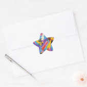 Abstract 80s-patroon ster sticker (Envelop)