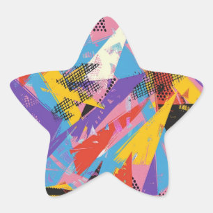 Abstract 80s-patroon ster sticker