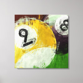 Abstract 8 en 9 Ball Canvas Afdruk