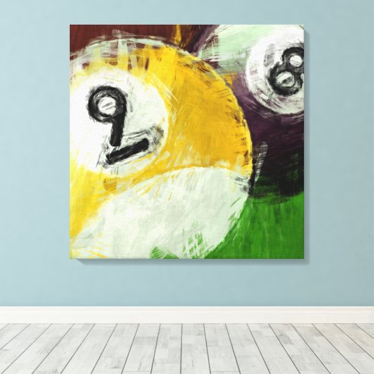 Abstract 8 en 9 Ball Canvas Afdruk (Insitu (Houten vloer))
