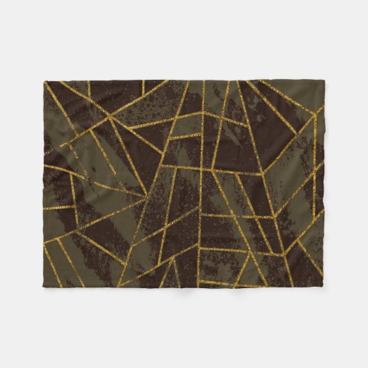 Abstract #941 Brown Fleece Deken (Voorkant (Horizontaal))