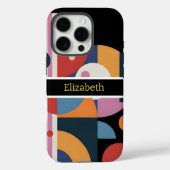Abstract Aangepaste Naam Moderne Geometrische Marm Case-Mate iPhone Case (Achterkant)