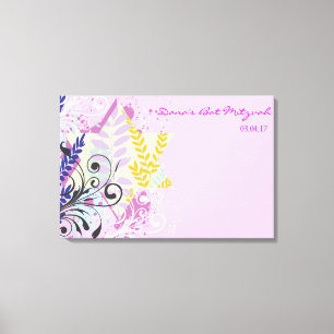 ABSTRACT aanmeldbord STAR Bat Mitzvah Canvas Afdruk