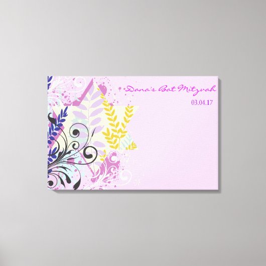 ABSTRACT aanmeldbord STAR Bat Mitzvah Canvas Afdruk (Voorkant)