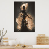 Abstract aantrekkelijke glanzende horror poster (Keuken)