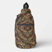 Abstract aardetoon spiraalpatroon sling bag (Voorkant)