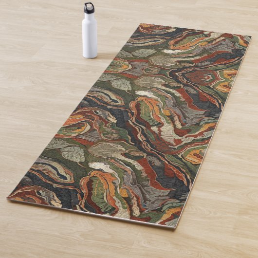 Abstract aardetoon spiraalpatroon yogamat (In situ)