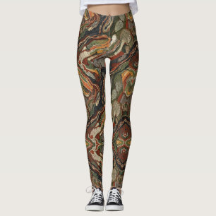 Abstract aardetoon wervelpatroon leggings