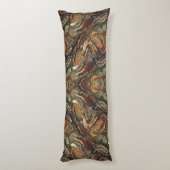Abstract aardetoon wervelpatroon lichaamskussen (Achterkant (Verticaal))