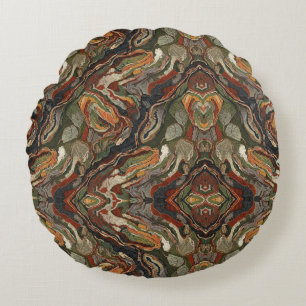 Abstract aardetoon wervelpatroon rond kussen