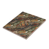 Abstract aardetoon wervelpatroon tegeltje (Zijkant)