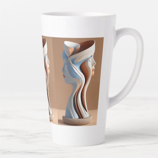 Abstract aardewerk latte mok (Rechts)