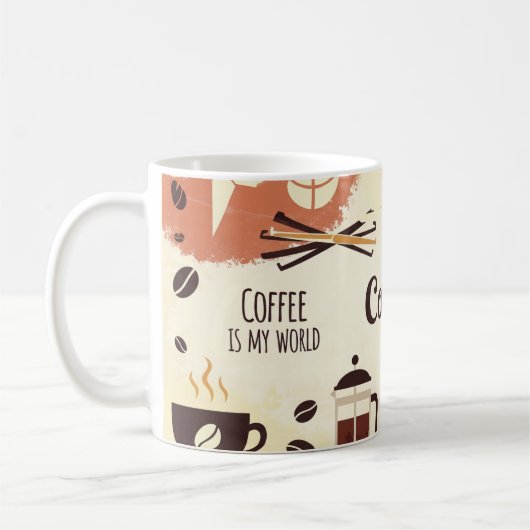 Abstract aards koffie Mok ontwerp (Links)