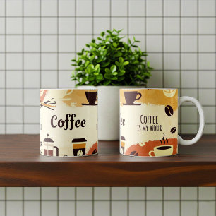 Abstract aards koffie Mok ontwerp