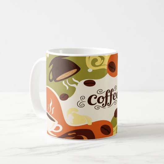 Abstract aards koffie Mok ontwerp (Voorkant links)