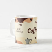 Abstract aards koffie Mok ontwerp (Voorkant links)