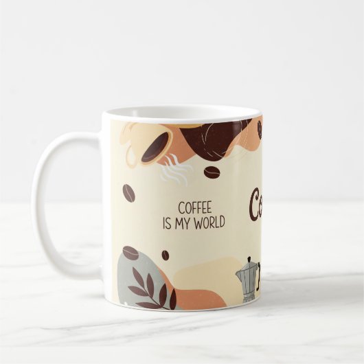 Abstract aards koffie Mok ontwerp (Links)