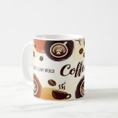 Abstract aards koffie Mok ontwerp (Voorkant links)