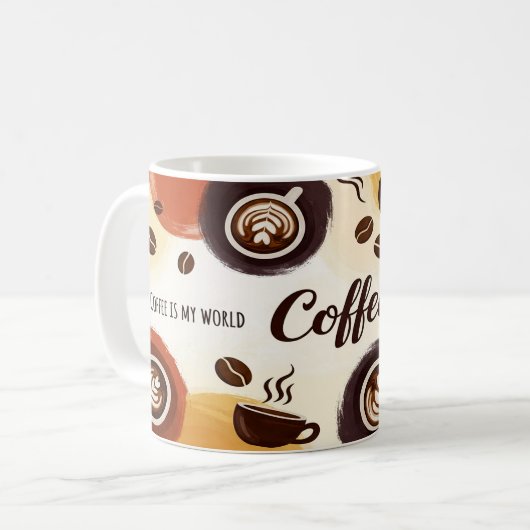 Abstract aards koffie Mok ontwerp (Voorkant links)