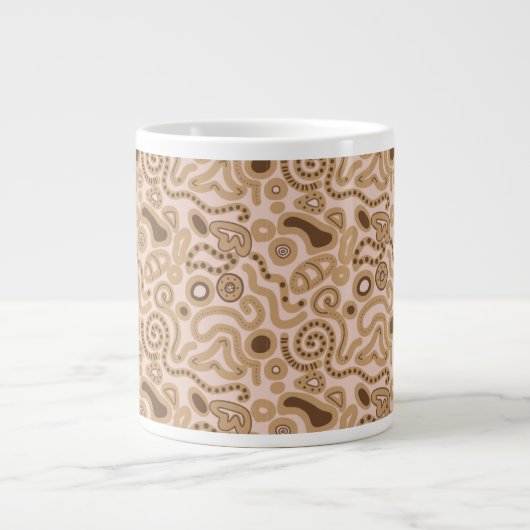 Abstract Aardse Doodlepatroon Jumbo Mok (Voorkant)