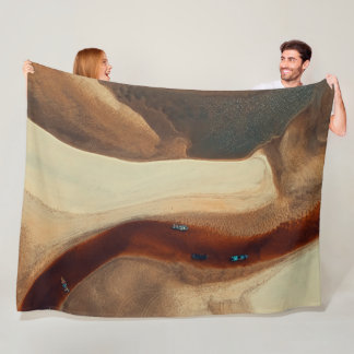 Abstract Aardse Golven Fleece Deken