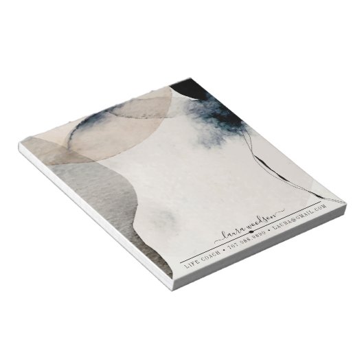 Abstract Aardse Waterverf Vorm Life Coach Notitieblok (Schuin)