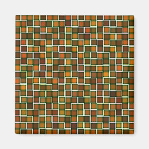 Abstract aardtoon-mozaïekvierkant patroon magneet