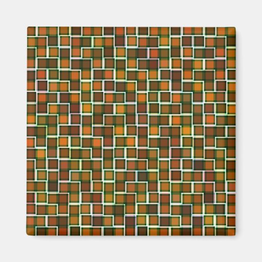 Abstract aardtoon-mozaïekvierkant patroon magneet (Voorkant)