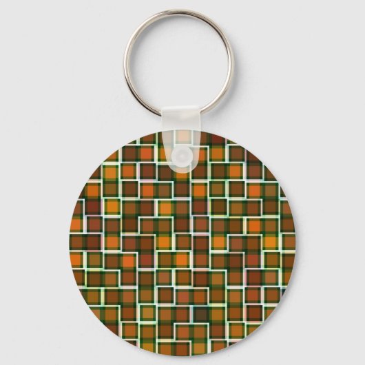 Abstract aardtoon-mozaïekvierkant patroon sleutelhanger (Voorkant)