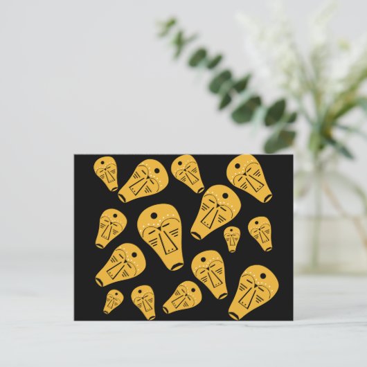 Abstract Aboriginaal tribaal masker Briefkaart (Staand voorkant)