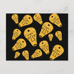 Abstract Aboriginaal tribaal masker Briefkaart