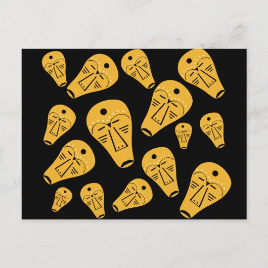 Abstract Aboriginaal tribaal masker Briefkaart (Voorkant)