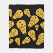 Abstract Aboriginaal tribaal masker Fleece Deken (Voorkant)