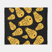 Abstract Aboriginaal tribaal masker Fleece Deken (Voorkant (Horizontaal))