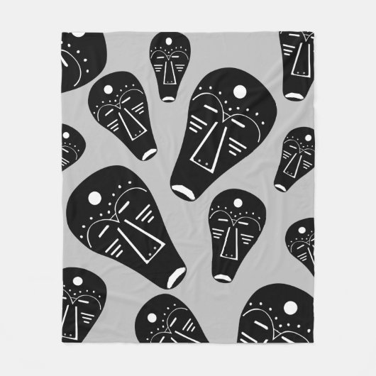 Abstract Aboriginaal tribaal masker Fleece Deken (Voorkant)