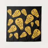 Abstract Aboriginal tribal tattoo masker Wandkleed (Voorkant)