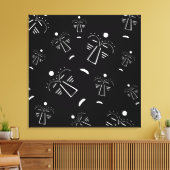 Abstract Aboriginal tribal zwart masker Canvas Afdruk (Insitu (Woonkamer))