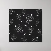 Abstract Aboriginal tribal zwart masker Canvas Afdruk (Voorkant)