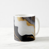 Abstract abstract wit, zwart en gouden koffiemok (Voorkant rechts)