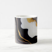Abstract abstract wit, zwart en gouden koffiemok (Center)
