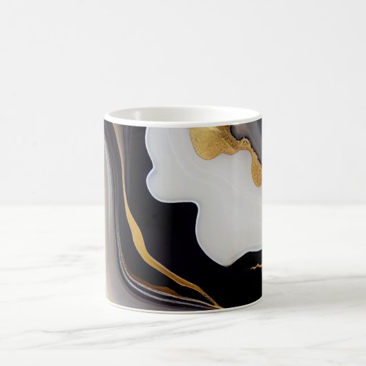 Abstract abstract wit, zwart en gouden koffiemok (Center)