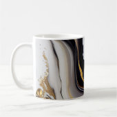 Abstract abstract wit, zwart en gouden koffiemok (Links)
