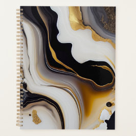 Abstract abstract wit, zwart en gouden planner