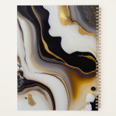 Abstract abstract wit, zwart en gouden planner (Achterkant)