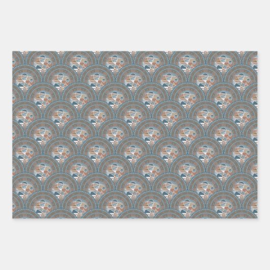 Abstract accent Mandala Art Deco Scallop Inpakpapier Vel (Voorkant 3)