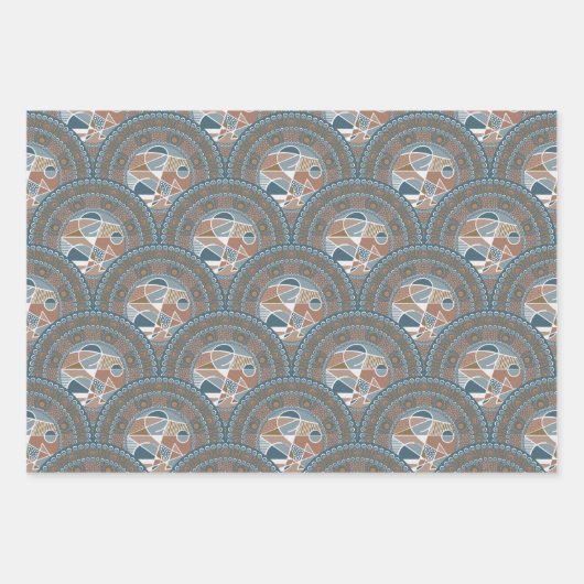 Abstract accent Mandala Art Deco Scallop Inpakpapier Vel (Voorkant)